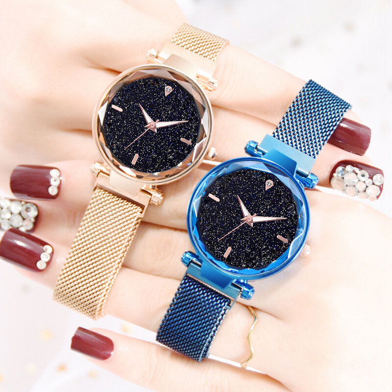 Mulheres Relógios de luxo 2019 Senhoras Relógio Céu Estrelado Magnético Feminino À Prova D' Água Luminosa Relógio De Pulso relogio feminino reloj mujer