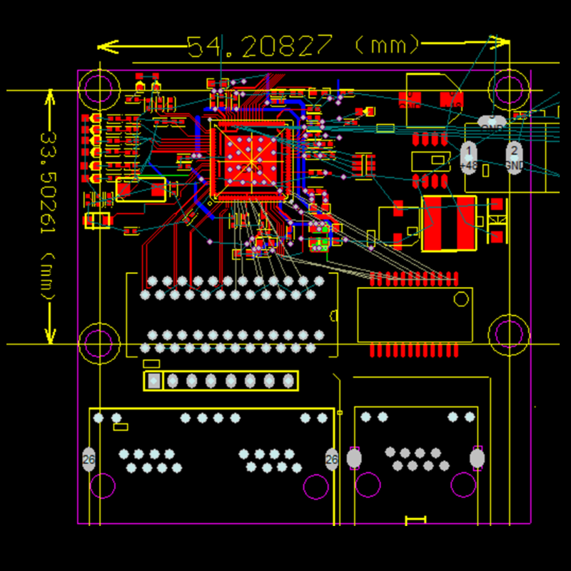 Módulo conmutador Gigabit poe de 3 puertos 48V2A 96w-144w 3 puertos 10/100/1000M RJ45 POE puerto de contacto mini interruptor módulo PCBA placa base