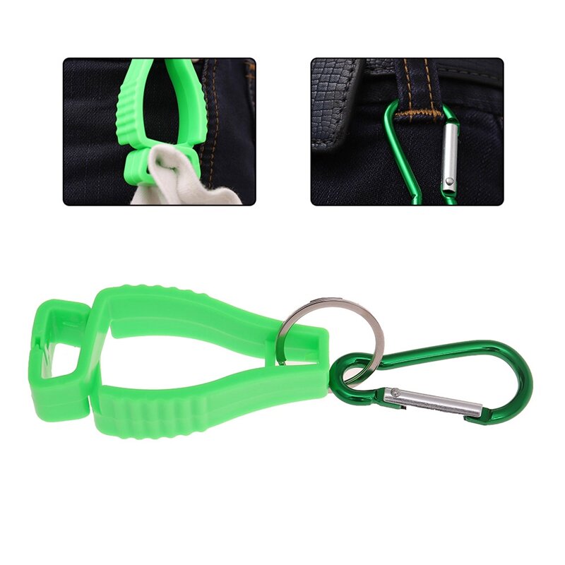 10PCS POM Glove Clip Holder Hanger with Alloy Keychain Labor Work Clamp Grabber Catcher Safety Working Glove Clip Tools