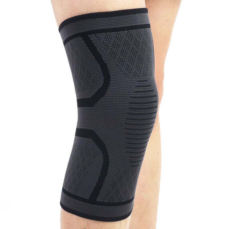 Rajutan Nilon Anti Slip Sendok Tipis Bernapas Olahraga Basket Berjalan Kebugaran Bersepeda Pelindung Hangat Lutut Cover