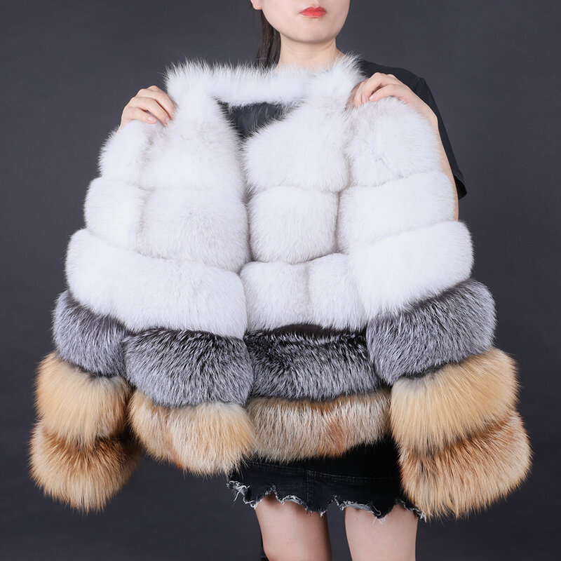 MaoMaoKong2020 Baru Fashion Short Natural Raccoon Bulu Mantel Musim Dingin Wanita Mantel Streetwear Tebal Kehangatan Korea Longgar