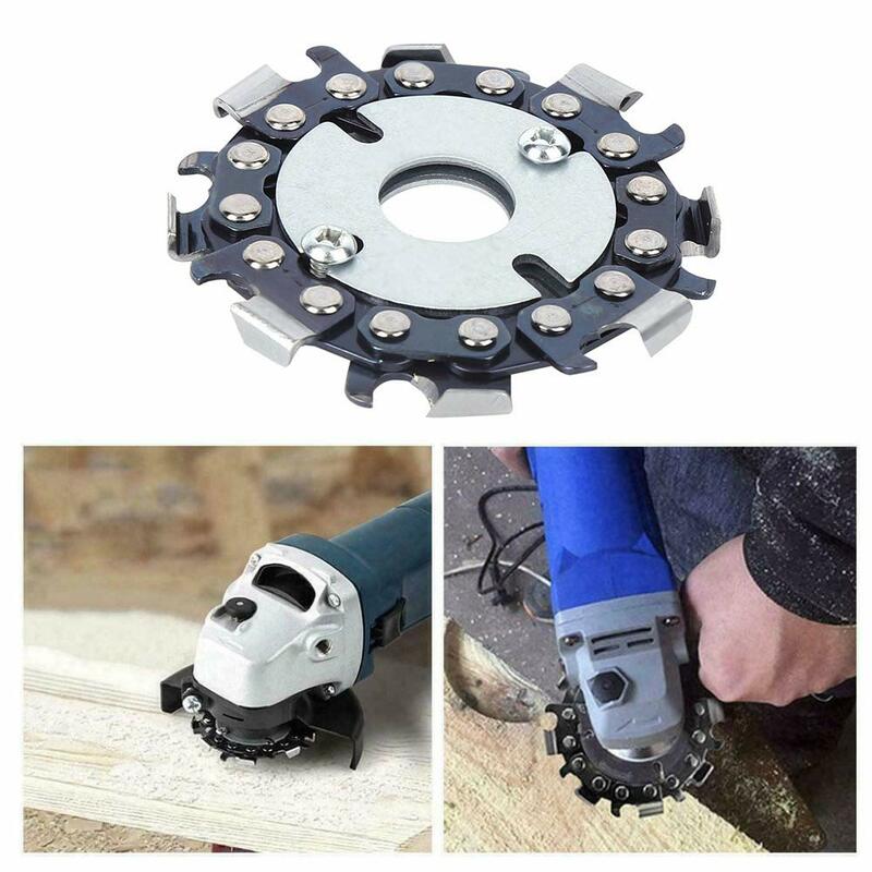 2.5 inch Wood Carving Disc 8 Teeth Cutting Set Grinder Disc Chain Plate Circular Saw Blades 16mm Arbor Angle Grinder Center Hole