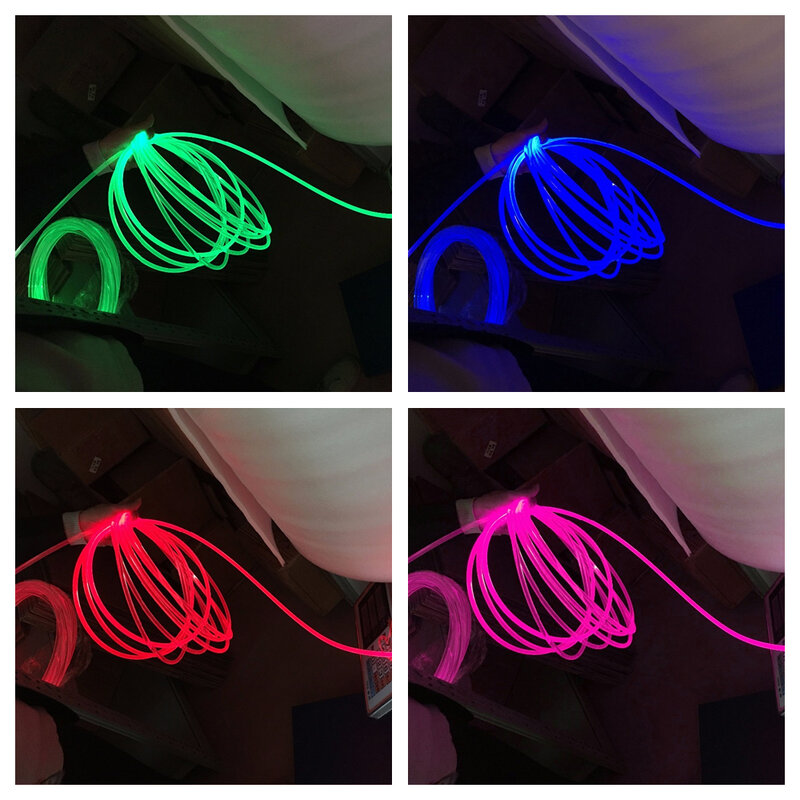 Cable de luz de fibra óptica con brillo lateral transparente, luces nocturnas de coche, Cable de luz decorativo para el hogar, 5mX, 1,5mm ~ 8mm