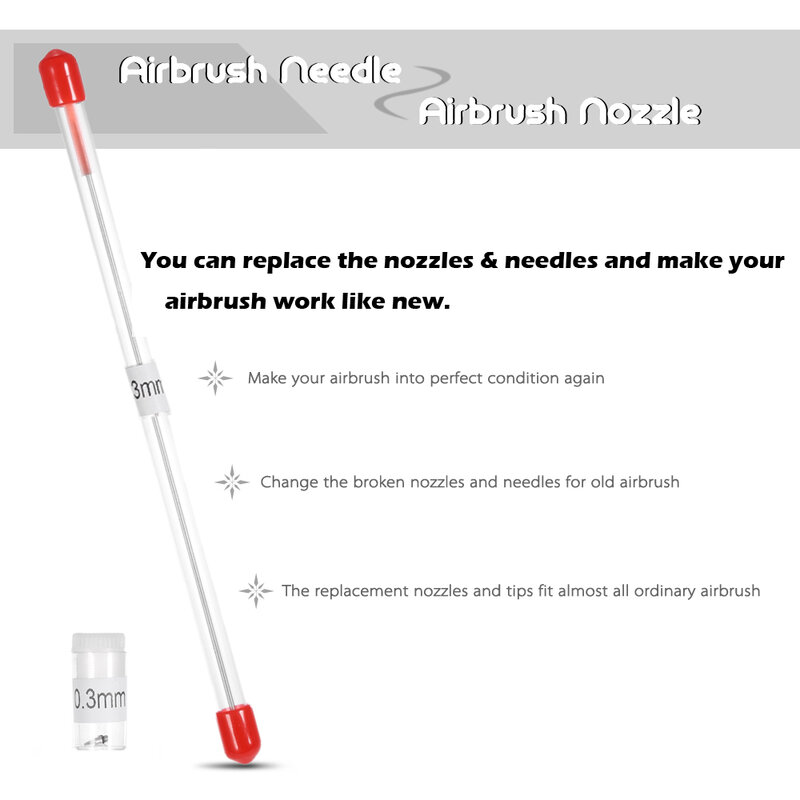 エアブラシ針,3個セット,0.2/0.3/0.5mm,ペイントブラシペイント用便利,部品,ツール