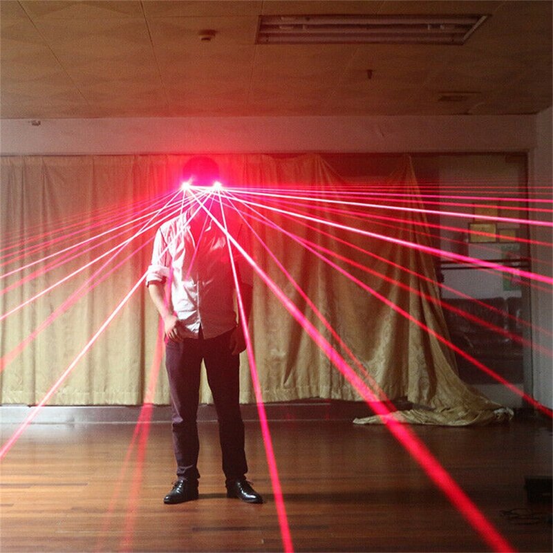 Rechargeable DJ Club Bar Pub Party Stage Performance Shows Illuminated Red Green Eyewear LED Ray Glow Laser Glasses Projection