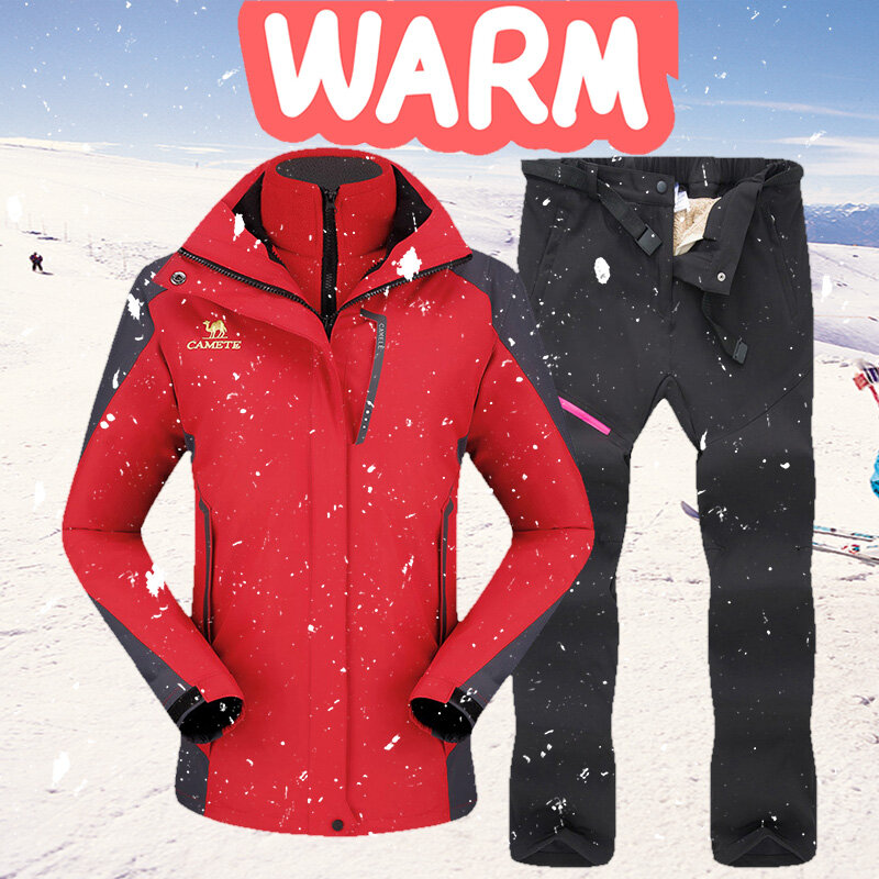 Skifahren Anzug Für Frauen Snowboard Jacke Sets Verdicken Warme Winddicht frauen Winter Anzug Im Freien Atmungsaktive Wasserdichte Ski Jacken