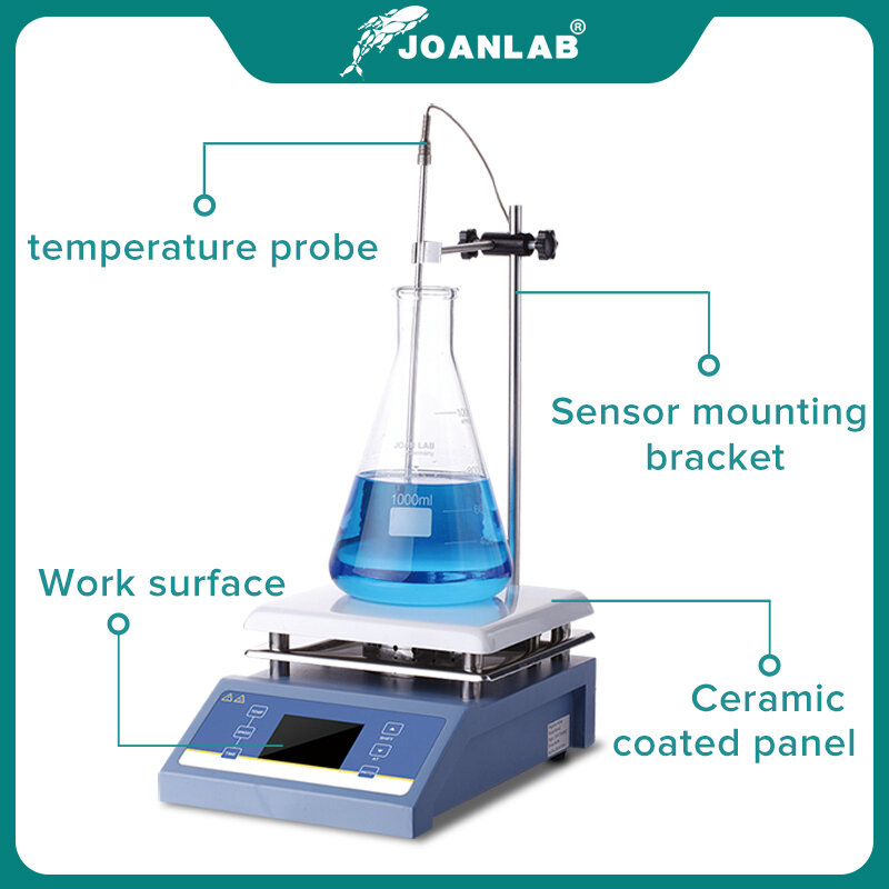 Agitador magnético de calefacción JOANLAB, agitador de laboratorio de placa caliente, termostato de pantalla digital, mezclador, equipo de laboratorio 1L 3L 5L 110v 220v con barra de agitación