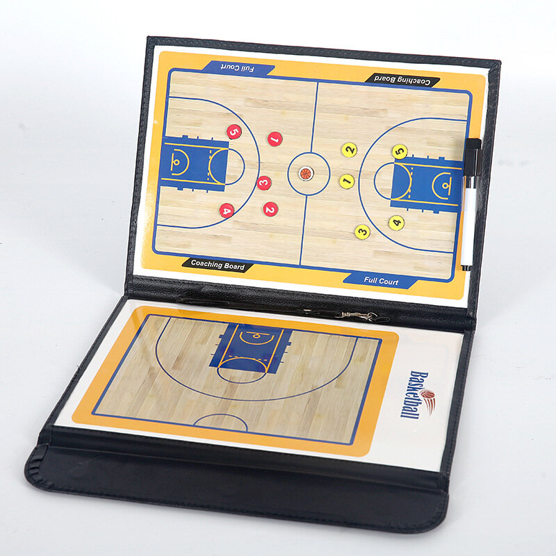 Tablero táctico de baloncesto plegable, tablero de cuero magnético con bolígrafo, accesorios de entrenamiento, 2,5 colores