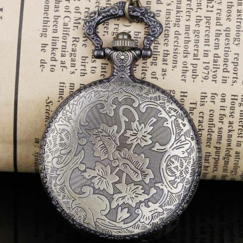 Vintage Retro Tier Taschenuhr Kette graviert Pferd hohl Design die größte Taschenuhren Halskette für Opa Papa Geschenke