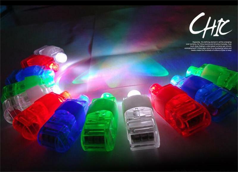 Novelty Laser Fingers Lighting LED Lights Bright Finger Lamp Beams Ring Torch For Concert Christmas