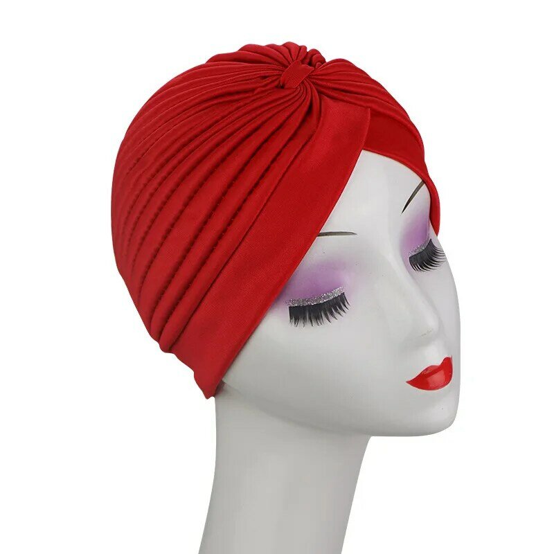 YOHITOP New Simple fashion Muslim lady headscarf Indian hat Baotou hat  elegant ruffle turban Chemo Bandana hat Free shipping