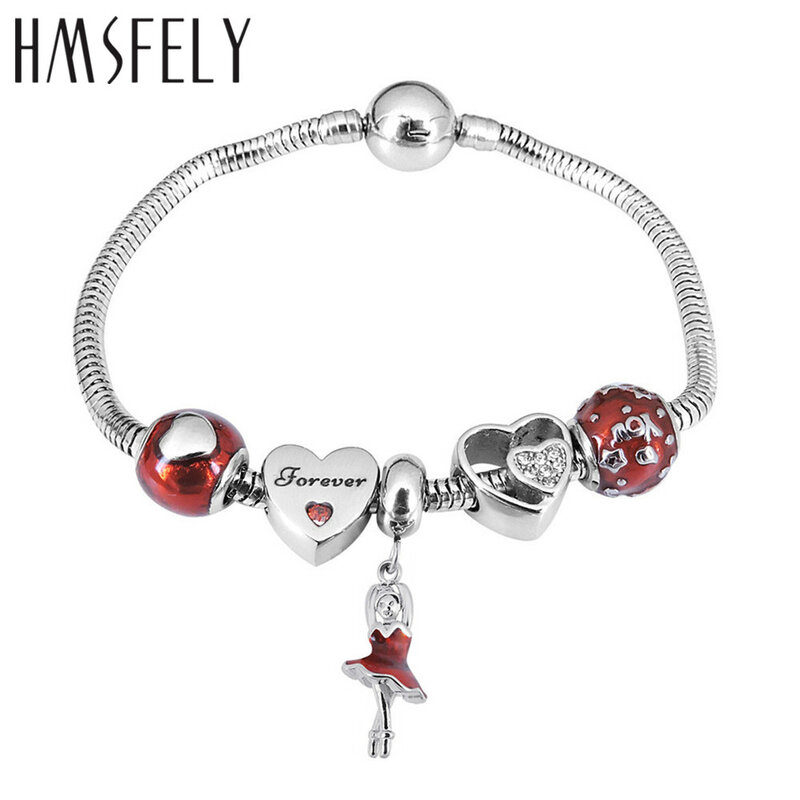 HMSFELY – pendentif de Ballet pour fille, en acier inoxydable et émail, en titane, 316l, pour bricolage, Bracelet, collier, bijoux, accessoires de fabrication