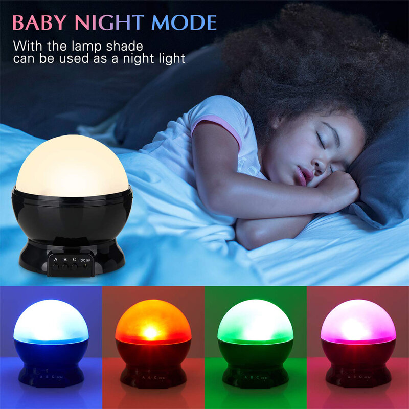 Starry Projector Night Light Rotating Sky Moon Projection Lamp Galaxy Night Lamps Starlight Christmas Lights for Child Kids Gift