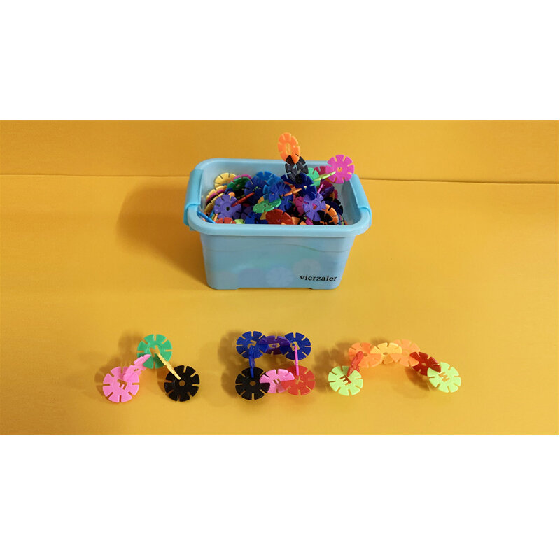 Vicrzaler Plastic Sneeuwvlok Blokken Interconnect Bouw & Bouw Speelgoed 3D Kids Kleuterschool Puzzel Baby Spelen Speelgoed