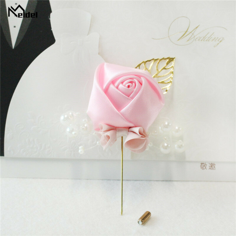 Meldel Seide Rose Braut Brosche Blume Perle Broschen für Frauen Strickjacke Hemd Schal Pins Mantel Damen Kleidung Schmuck Zubehör