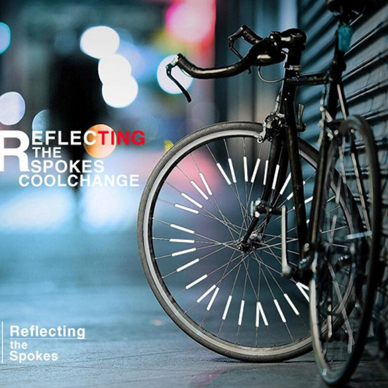 12Pcs จักรยานแถบสะท้อนแสงกันน้ำปลอดภัยคำเตือน Luminous Spoke จักรยานล้อ Reflector ABS หลอดสะท้อนแสง