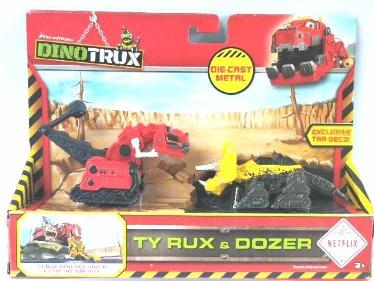 Z oryginalnym pudełkiem Dinotrux dinozaur ciężarówka wymienny dinozaur zabawki samochód Mini modele prezenty dla dzieci modele dinozaurów