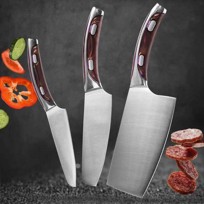Coltello da cucina in acciaio inossidabile coltello da cuoco giapponese coltello da cucina a fette forbici coltello da frutta Set combinato coltelli da cucina