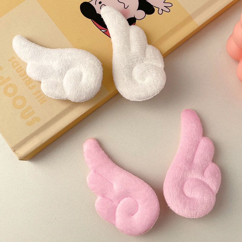 2pcs Angel Hair Clips Girls Kids Cartoon Plush Pins Barrette White Wing Hair Hoop Christmas Holiday Dress Up Hairpin Accessories