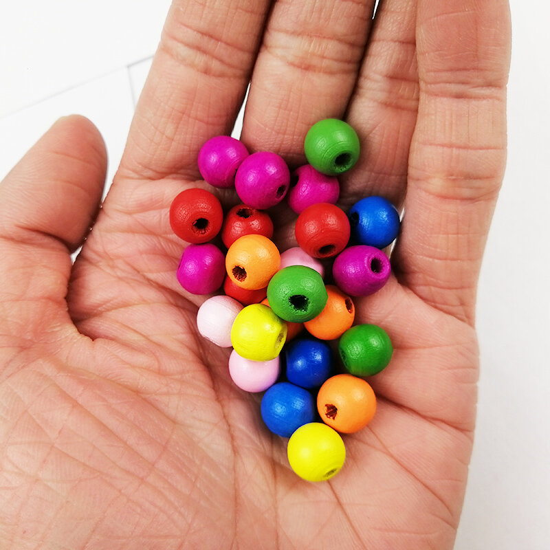 6 ~ 500 pz perline di legno distanziatore multicolore 4/6/8mm perline di legno rotonde per gioielli che fanno sonaglio ciuccio risultati di perline