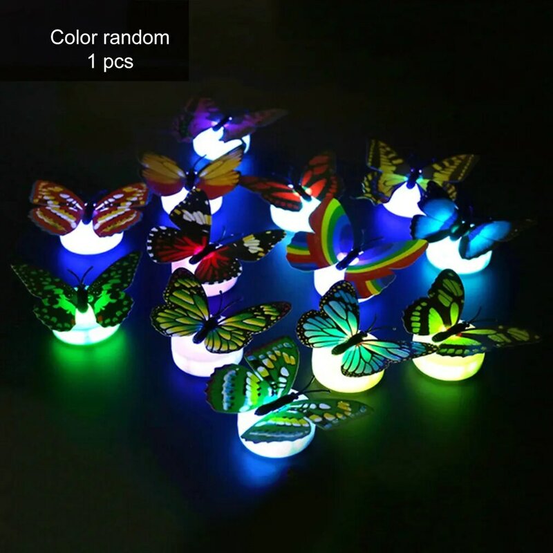 3PCS Creative Cute 3D Butterfly LED Light Color Changing Night Light Home Room Desk Wall Decor Party DecoratIion For Bedroom