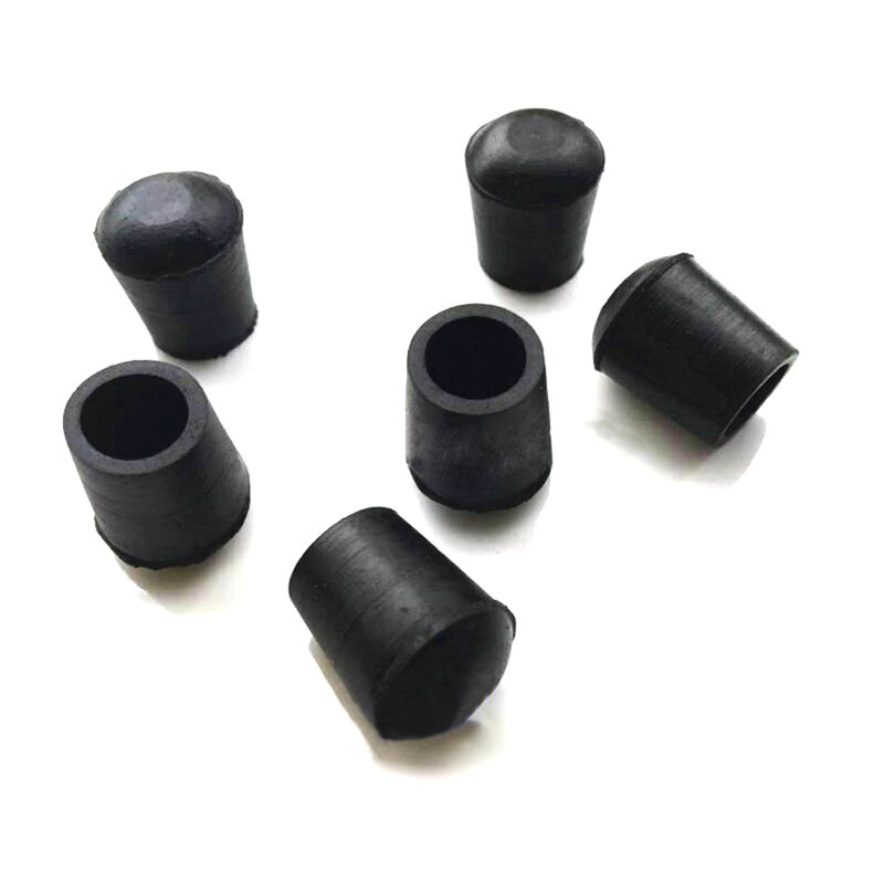 Tapas de cubierta de extremo de tubo de barra de pies de mesa de silla de goma negra, 10 12 15 16 ~ 45mm, 2/10 piezas