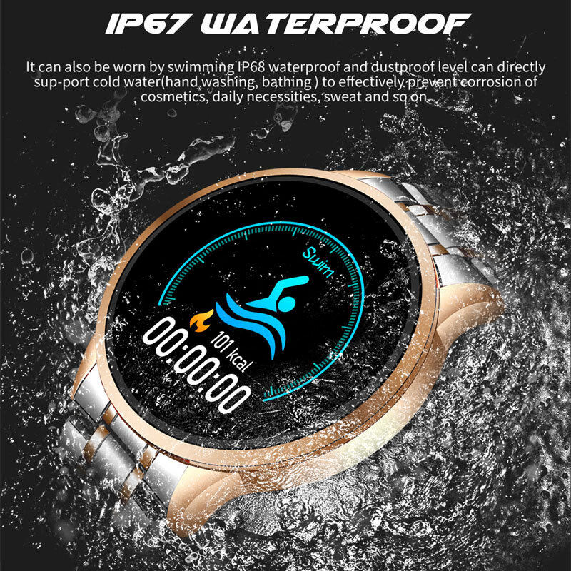 Lige-novo smart watch esportivo masculino e feminino, relógio inteligente à prova d'água com tela led, rastreador de exercícios para android, ios, pedômetro + caixa, 2021