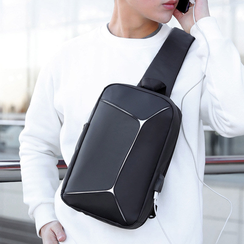 Nowa męska torba na klatkę piersiową torba na ramię Crossbody wodoodporna duża pojemność na telefon komórkowy