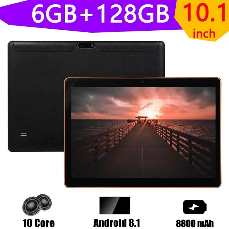 Hot Sale10 Inci Tablet Android 8.0 10 Inti 6GB + 128GB ROM Dual Kamera 5MP SIM Tablet PC akses Internet Nirkabel Mirco USB GPS 4G Ponsel Bluetooth