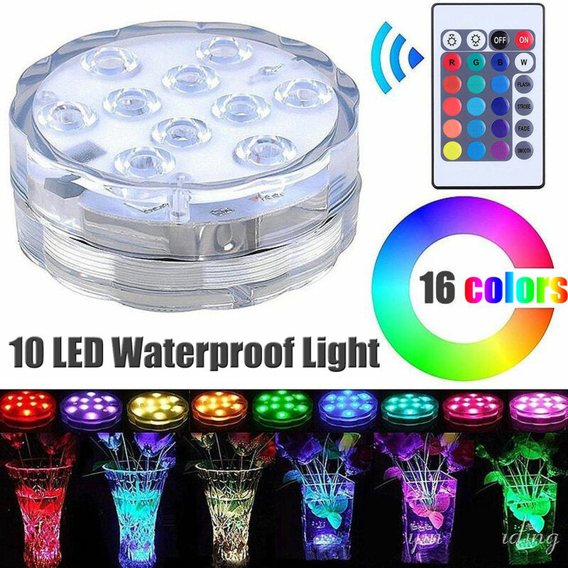 Multi Farbe LED Tauchen Lichter LED Wasserdichte Tauch Unterwasser Fernbedienung Vase Schüssel Party Swimmin Pool Nacht Lampe Licht