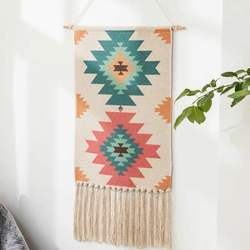 Northern European Tapestry Adornment Hanging Cloth Tassel Handwoven Hanging Picture Bedroom Living Room Background Wall Cloth