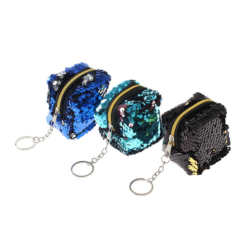 Simpatico Mini portamonete con paillettes per donna nuova cerniera piccolo zaino a forma di portachiavi auricolare borsa portaoggetti portafoglio per bambini regalo per ragazze
