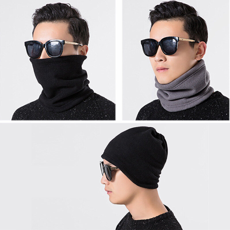 Calentador de cuello multifunción 3 en 1 Unisex, bufanda de anillo de lana, sombrero de invierno, máscara facial para deportes al aire libre, bufandas