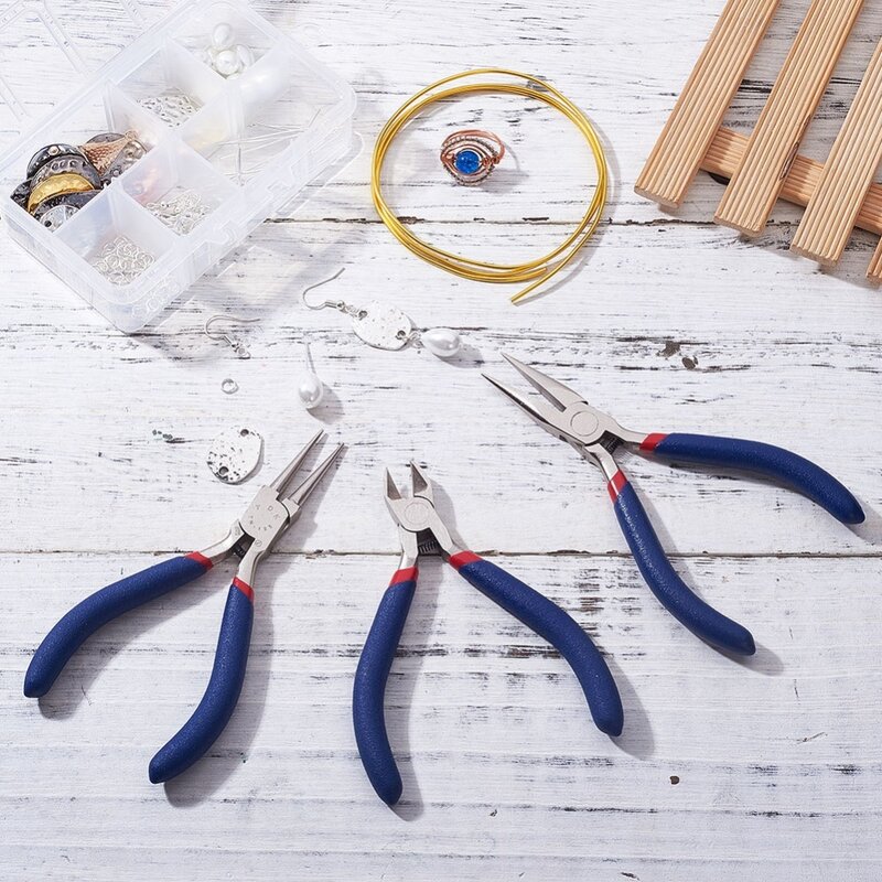 Jewelry Tools Equitment Pliers Flat Round Nose End Cutting Bent Nose Wire-Cutter Pliers jewelry DIY making tool Carbon Steel F70