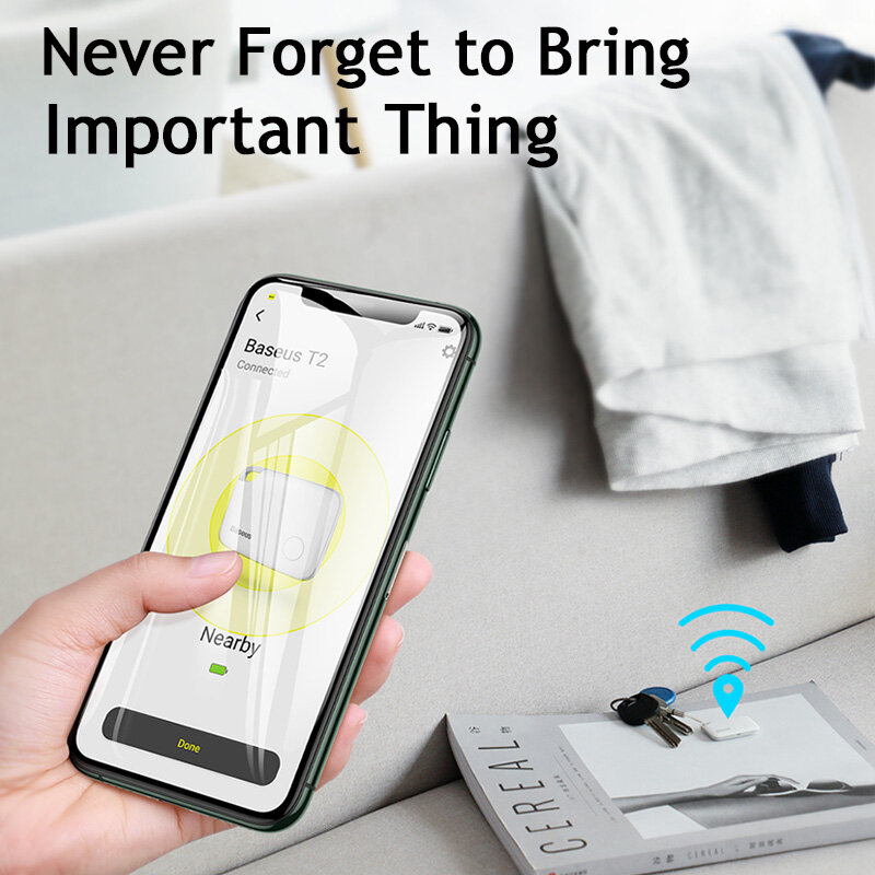 Baseus Wireless Smart Tracker Anti-smarrimento allarme Tracker Key Finder borsa per bambini portafoglio Finder APP registrazione GPS Tag di allarme Anti smarrimento