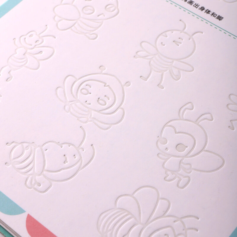 3D Groove Copybook เด็กเส้นวาดการประดิษฐ์ตัวอักษรหนังสือสัตว์ดอกไม้ตัวอักษรภาพวาดการเรียนรู้ตำรา