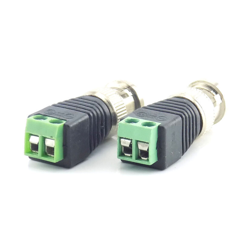 100Pcs Groothandel Bnc Dc Mannelijk Connector Plug Adapter Video Balun Coax CAT5 Voor Cctv Camera Security Surveillance Accessoires H10