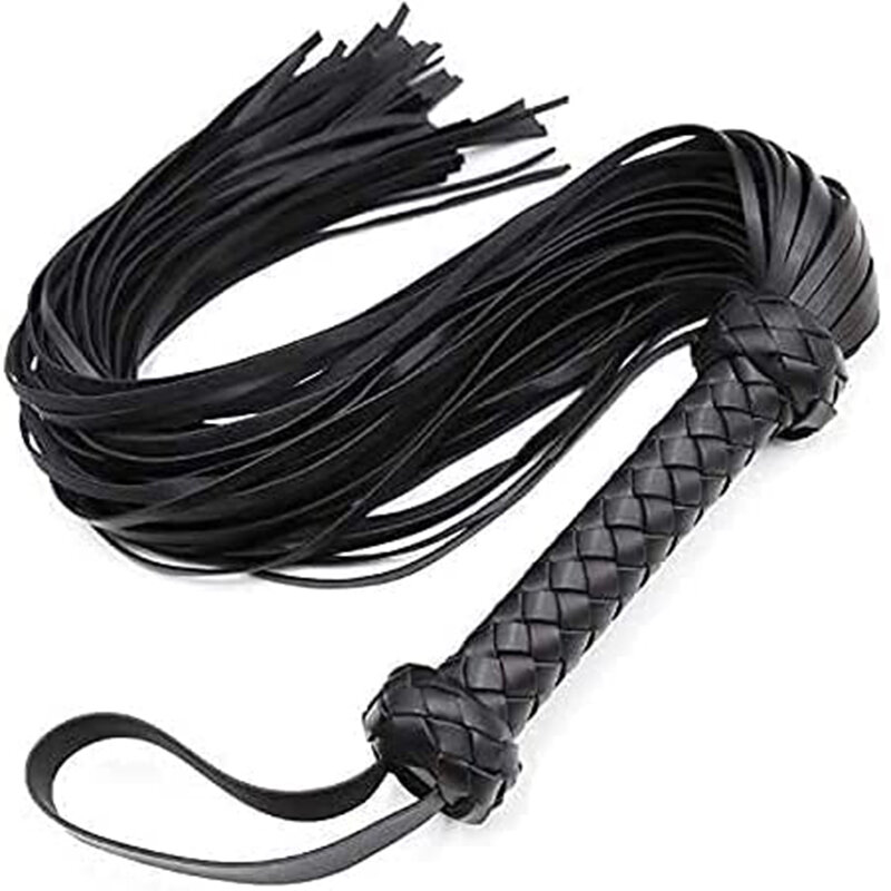 Horse Whip Leather Crop Whip Hand Woven Handle Equestrian Whips Teaching Training Riding Crop for Performance