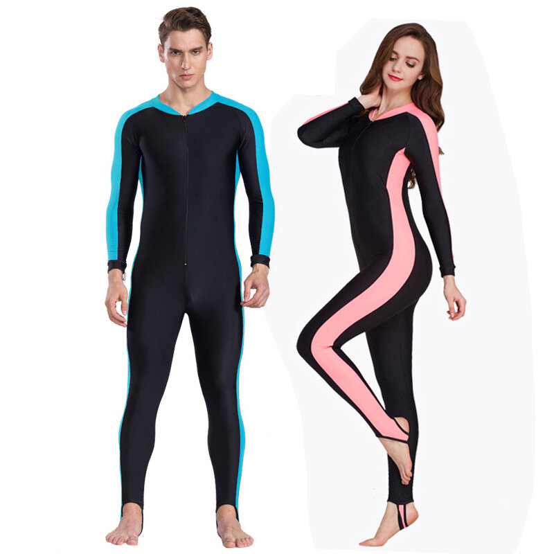 Sbart-roupa de mergulho anti-uv upf 50 +, conjunto de roupa de banho para homens e mulheres, maiô de manga longa, proteção contra o sol