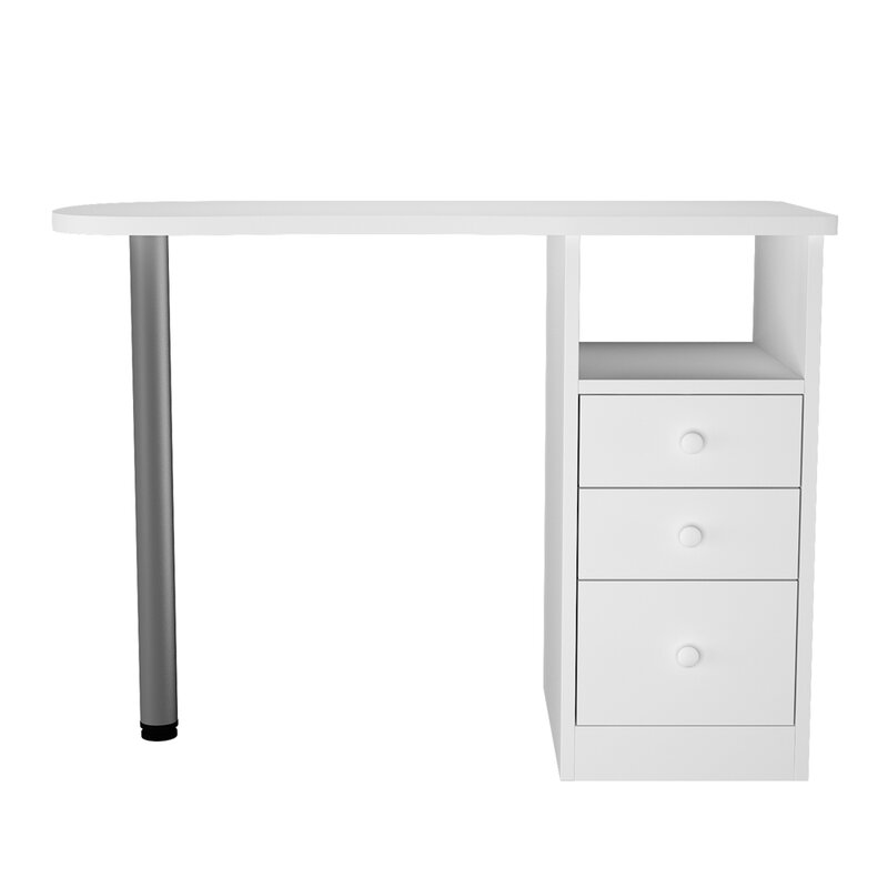 طاولة صالون تجميل خشبية ، مكتب ، طاولة أظافر بيضاء ، (106x40x77) سم
