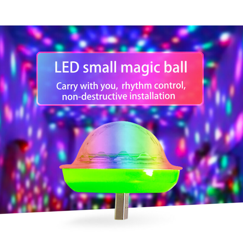 VnnZzo Mini USB LED ดิสโก้แสงเวที DJ แบบพกพา Party Ball สีสันแสงบาร์หลอดไฟผล