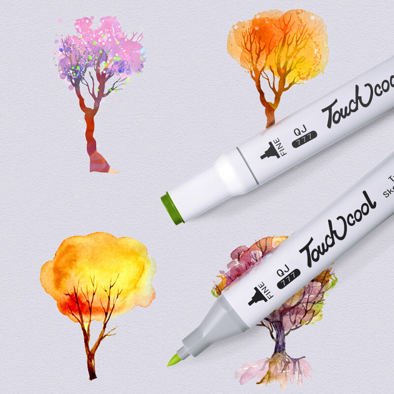 Marcador de escova de desenho conjunto 30/40/6/80/168 cores marcadores gráficos de tinta de álcool esboço marcador gêmeo canetas presente esboço para criança