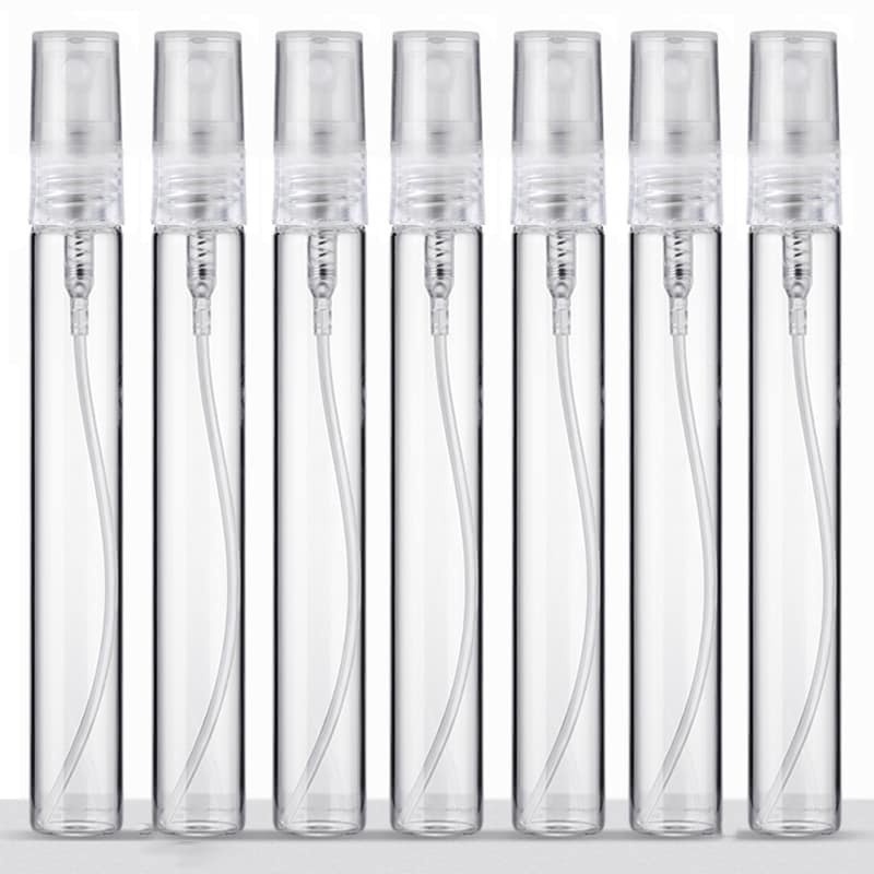 10/30/50/100pcs 10ml frasco de perfume portátil de vidro recarregável frasco de spray atomizador recipiente mulheres bomba de perfume garrafa de viagem