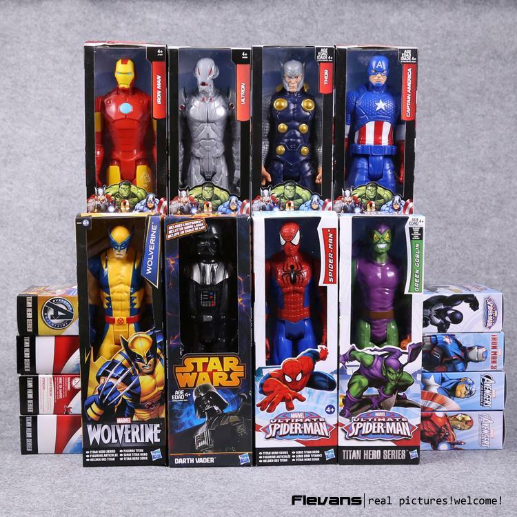 Figuras de acción de los vengadores, juguetes de superhéroes de PVC, 12 ", 30cm, Venom, Iron Man, Thor, Capitán América