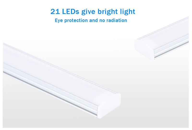 Lâmpada usb de cc 5v 6w com 21 leds, luz noturna para proteção dos olhos com controle de toque regulável para armário e guarda-roupas