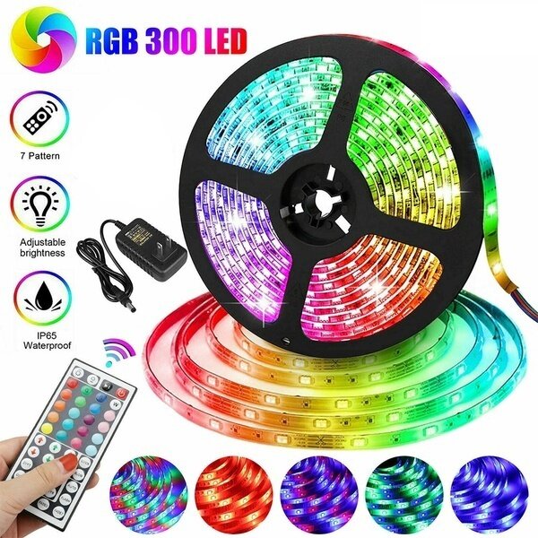 Ensemble de bandes lumineuses multicolores à LED, 12V, avec télécommande 44 touches, pour décoration de fête