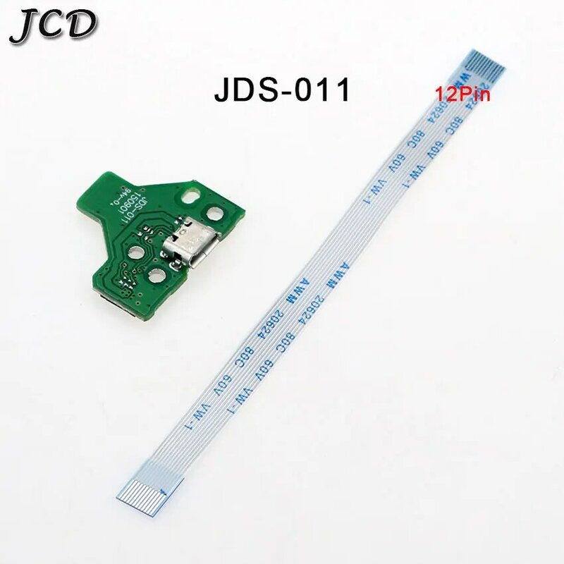 JCD For PS4 Controller USB Charging Port Socket Circuit Board With Ribbon Flex Cable 12Pin JDS 011 030 040 14Pin 001 Connector