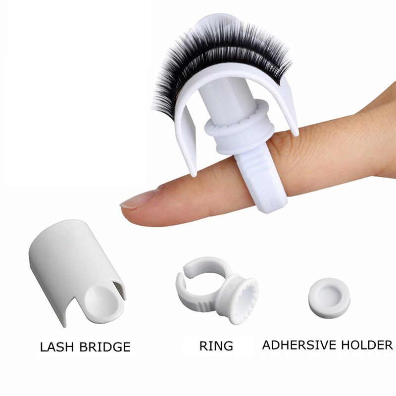 NATUHANA 1set U Band Lash Device Strips Holder Ring with Glue Plate Adhesive Eyelash Pallet Holder for Eyelash Extension