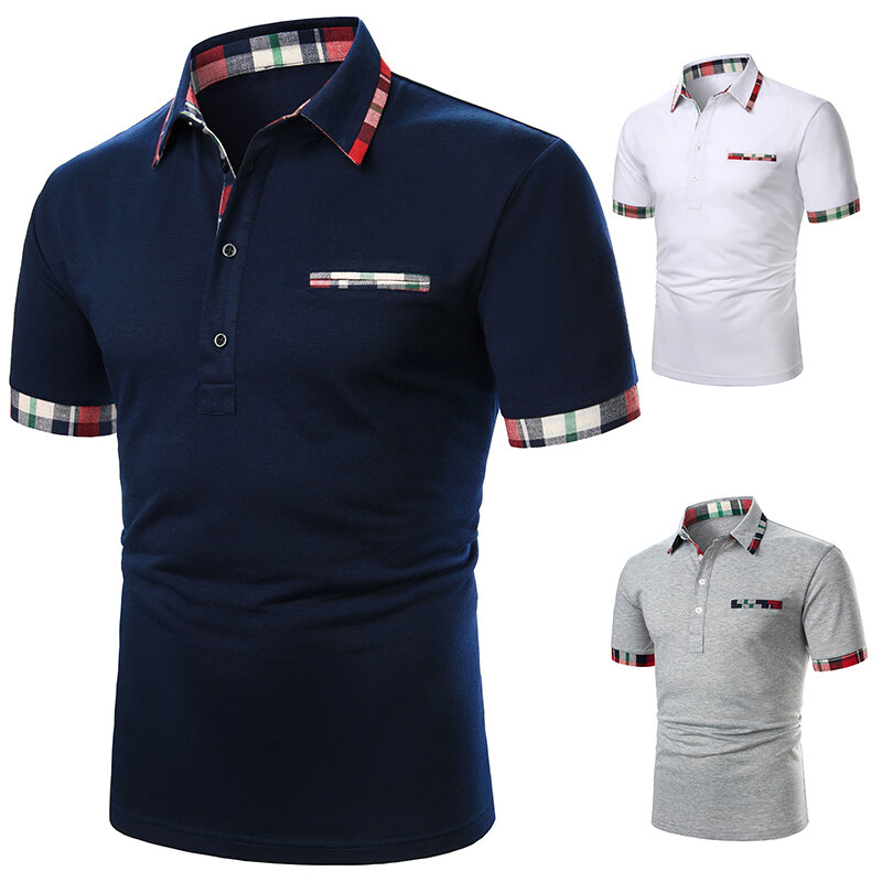 Männer Polo Männer Shirt Kurzarm Polo Shirt Kontrast Farbe Polo Neue Kleidung Sommer Streetwear Casual Mode Männer Tops