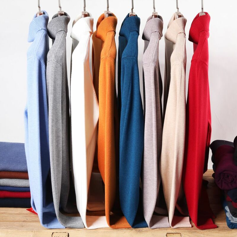 Suéter cálido de cuello alto para hombre, Jersey grueso, informal, cómodo, de marca, a la moda, otoño e invierno, 2023